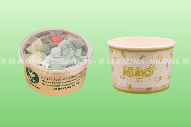 In hộp giấy đựng thức ăn nắp đậy
