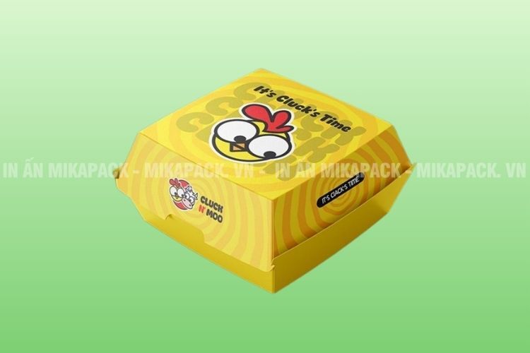Mẫu hộp giấy đựng gà rán được thiết kế nổi bật, ấn tượng